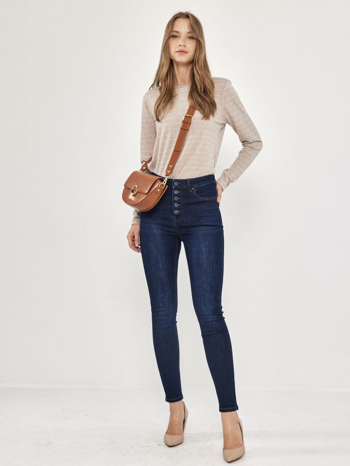 מכנסיים ג’ינס SKINNY PROMO בצבע כחול דיו