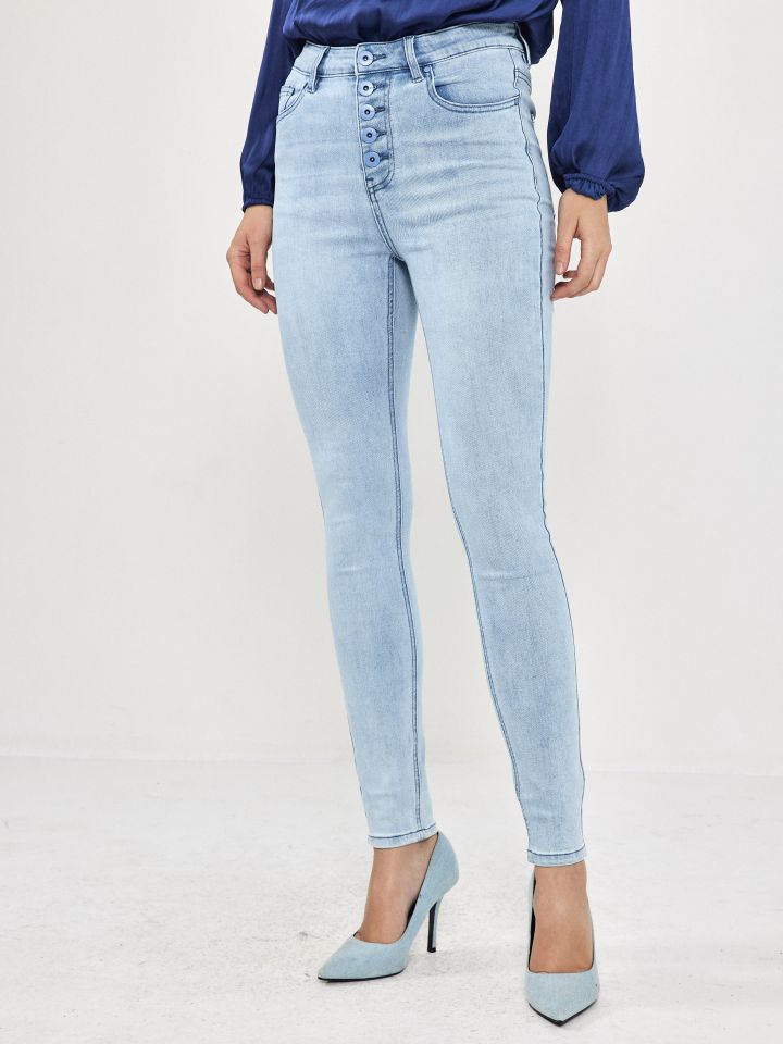 מכנסיים ג’ינס SKINNY PROMO בצבע ג’ינס בהיר