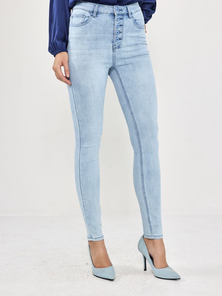 מכנסיים ג’ינס SKINNY PROMO בצבע ג’ינס בהיר