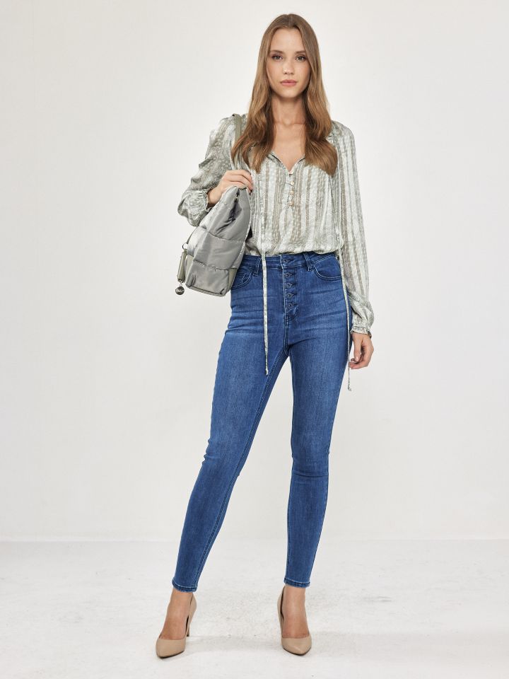 מכנסיים ג’ינס SKINNY PROMO בצבע ג’ינס