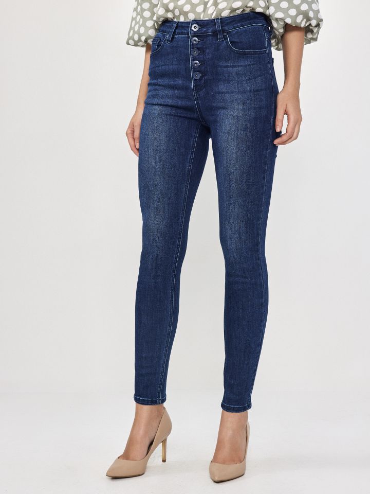 מכנסיים ג’ינס SKINNY PROMO בצבע ג’ינס כהה