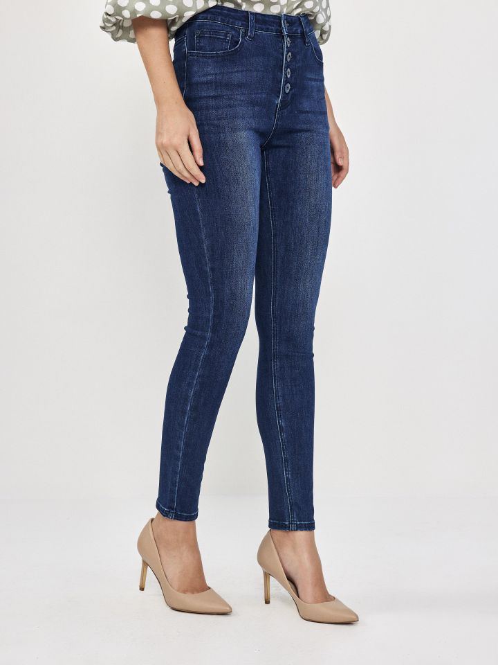 מכנסיים ג’ינס SKINNY PROMO בצבע ג’ינס כהה