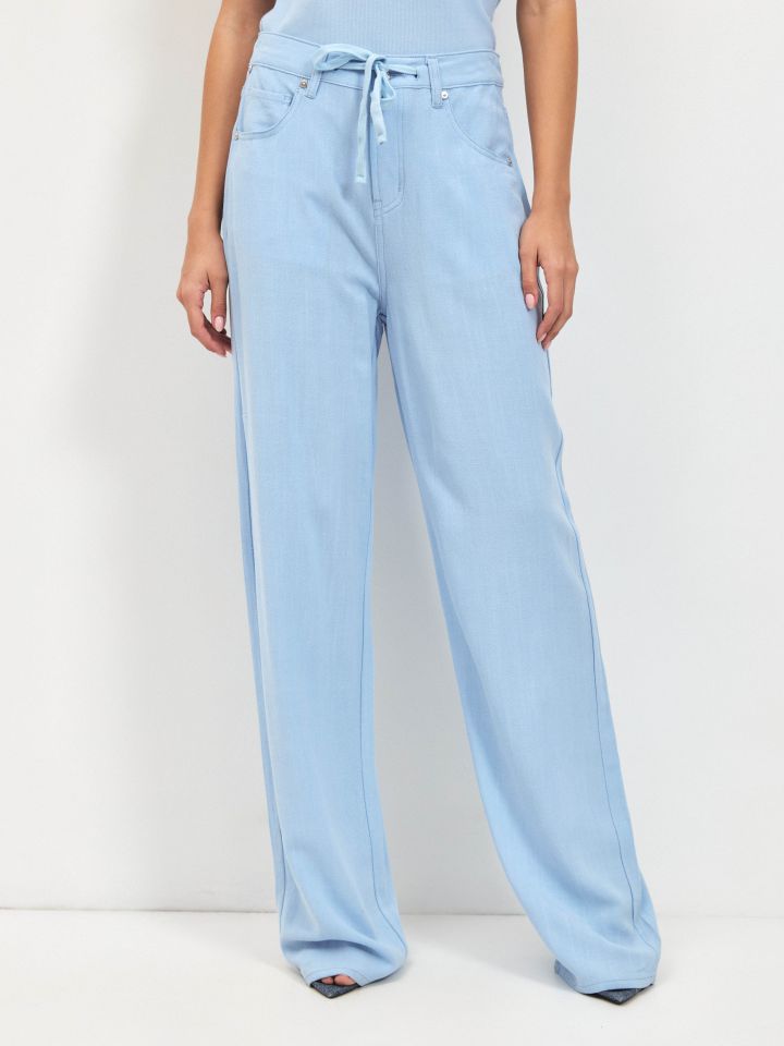 מכנסיים מראה פישתן שרוך PROMO בצבע תכלת אורלי