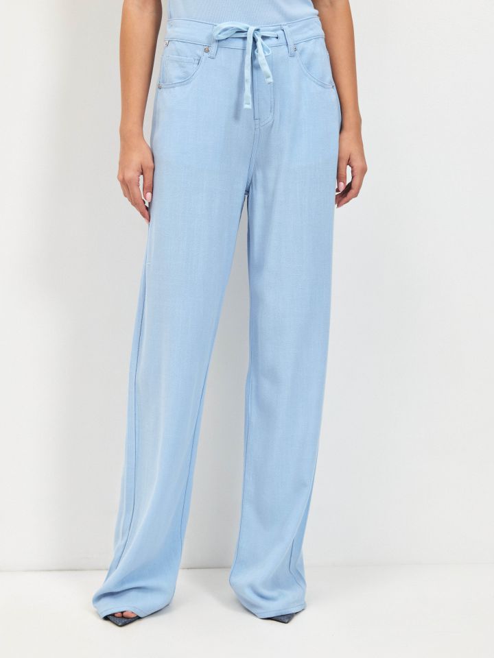 מכנסיים מראה פישתן שרוך PROMO בצבע תכלת אורלי