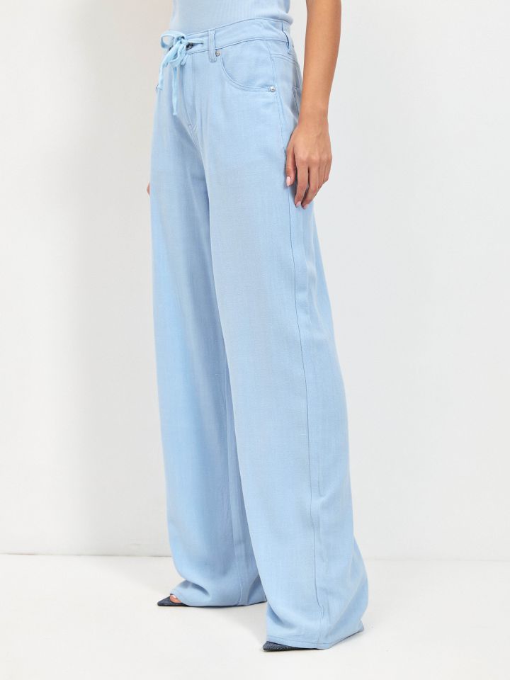 מכנסיים מראה פישתן שרוך PROMO בצבע תכלת אורלי