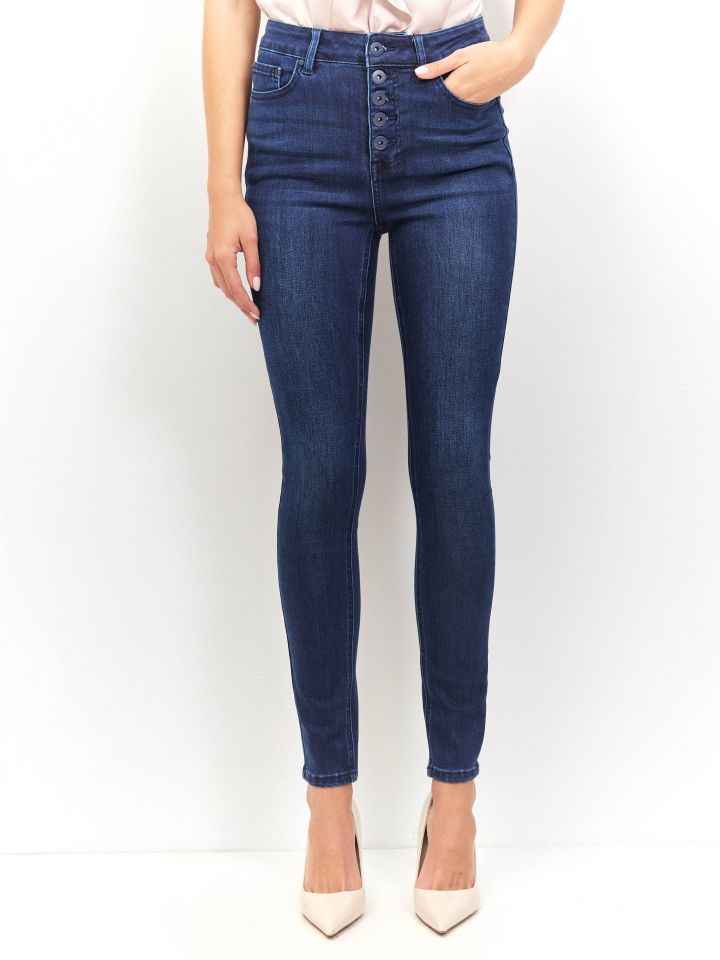 מכנסיים גינס PROMO SKINNY בצבע ג’ינס כהה