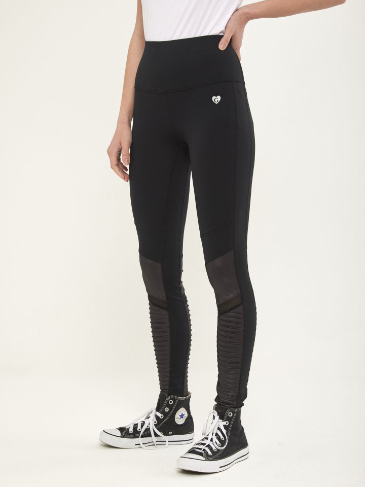 מכנסי טייץ תיפורים SPORT MORAN בצבע שחור