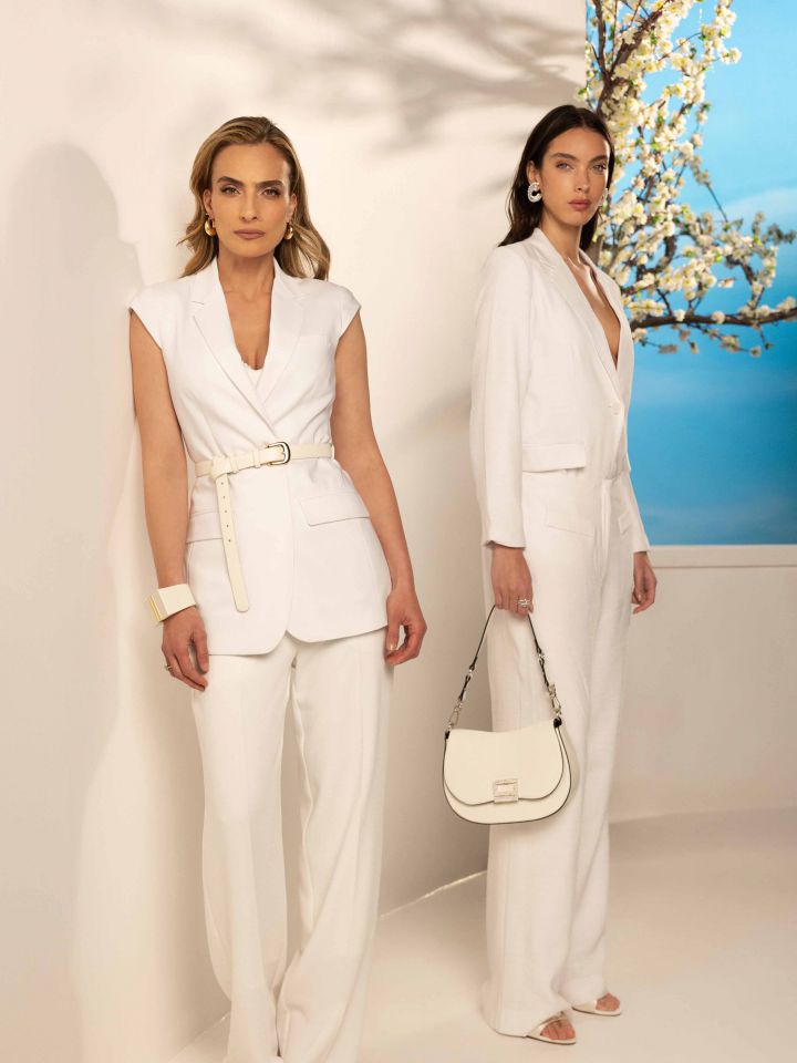 מכנסיים מראה  פישתן MYKONOS בצבע לבן