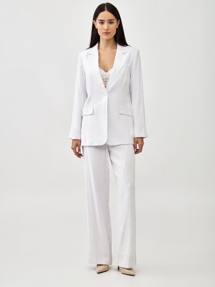 מכנסיים מראה  פישתן MYKONOS בצבע לבן