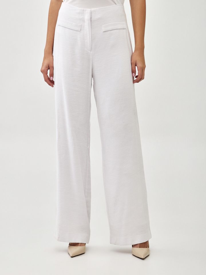 מכנסיים מראה  פישתן MYKONOS בצבע לבן