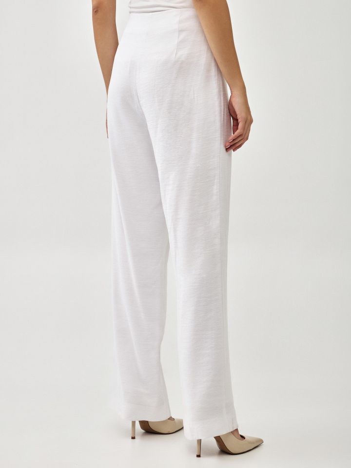 מכנסיים מראה  פישתן MYKONOS בצבע לבן