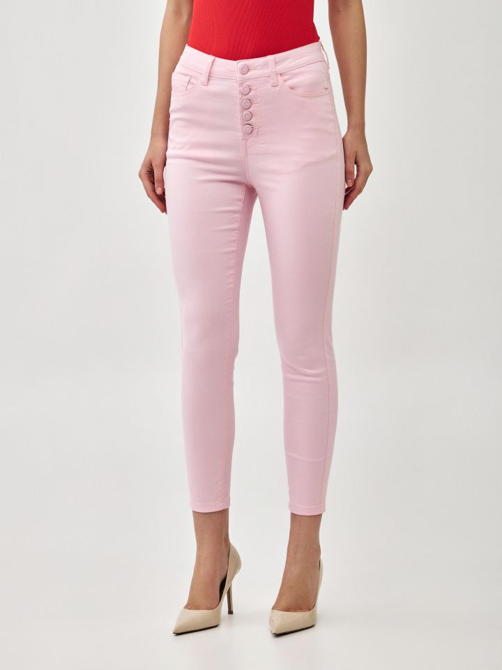 מכנסיים 7/8 כפתורים PROMO בצבע ורוד חדש