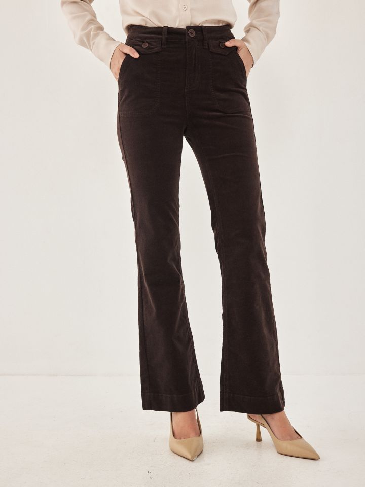 מכנס קורדרוי בצבע חום