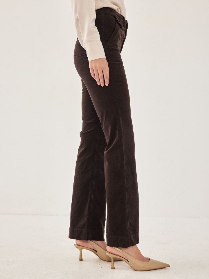 מכנס קורדרוי בצבע חום