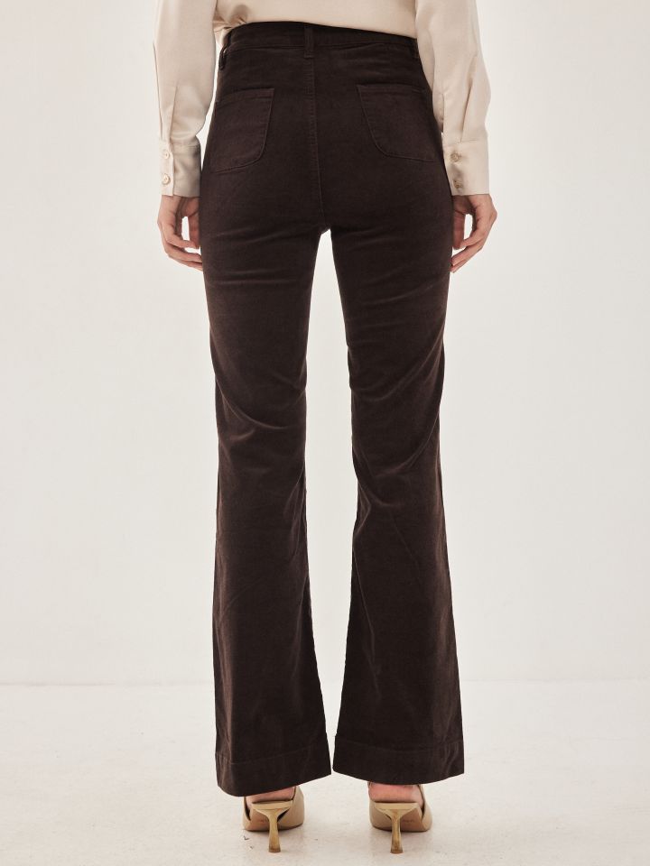 מכנס קורדרוי בצבע חום