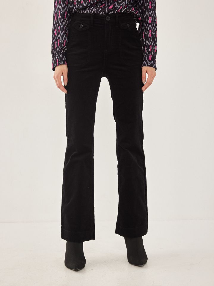 מכנס קורדרוי בצבע שחור