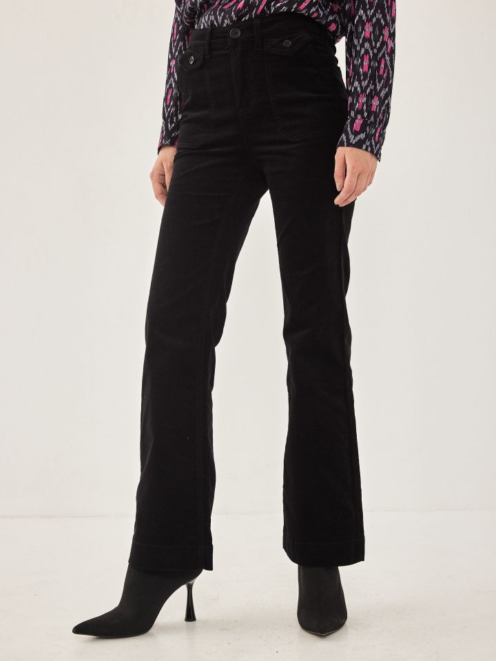 מכנס קורדרוי בצבע שחור