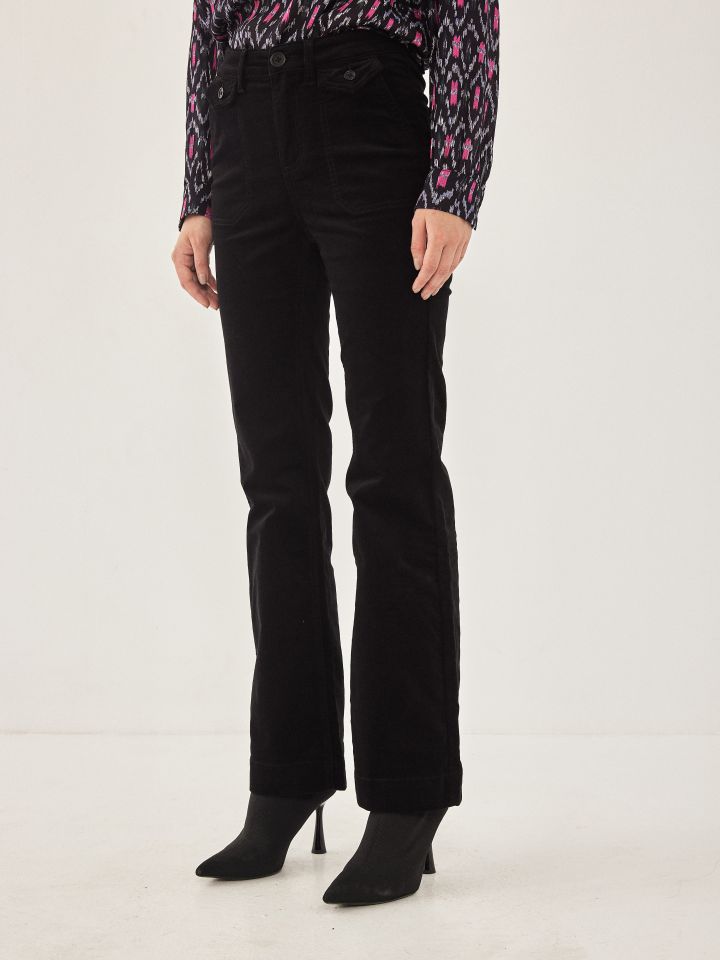 מכנס קורדרוי בצבע שחור