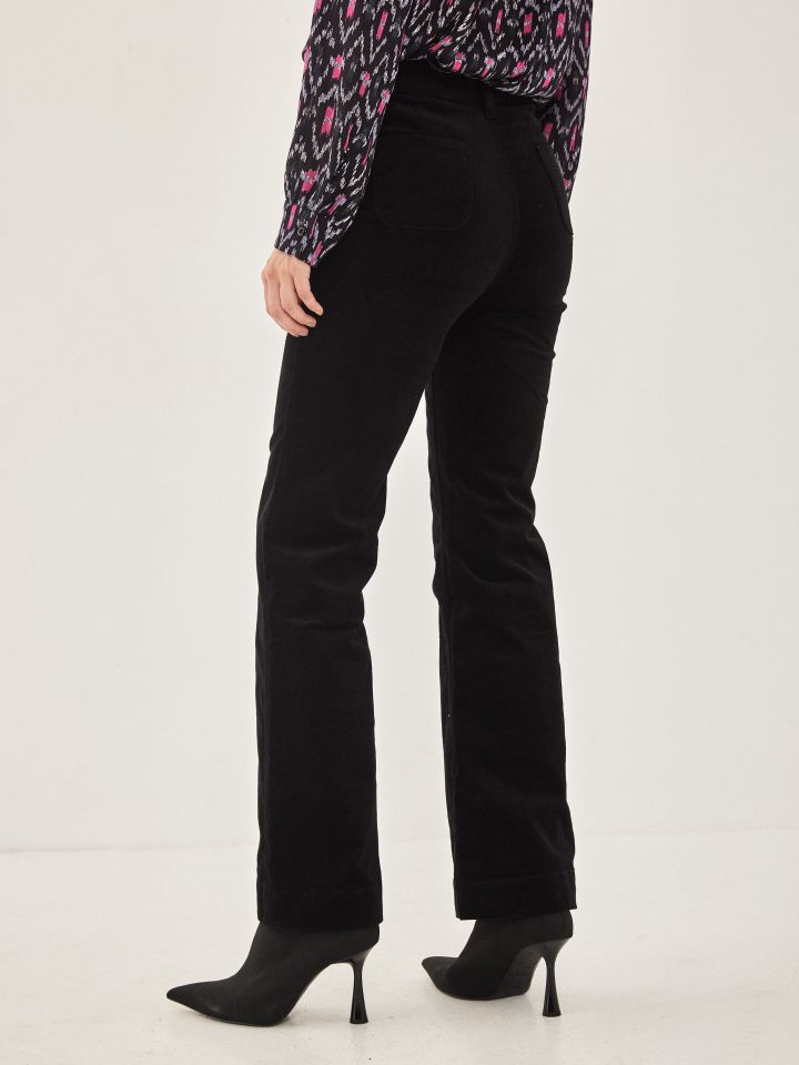 מכנס קורדרוי בצבע שחור