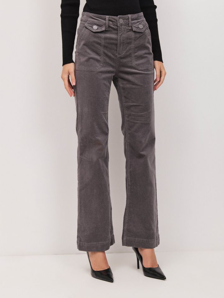 מכנסיים קורדרוי  ROMI בצבע אפור מלאנז בינוני