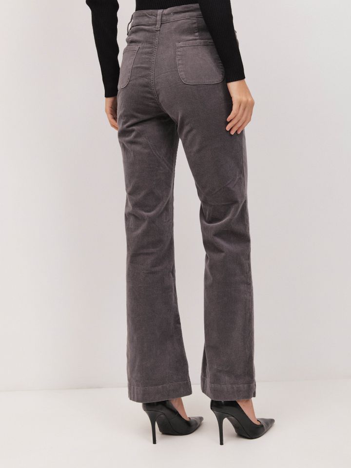 מכנסיים קורדרוי  ROMI בצבע אפור מלאנז בינוני