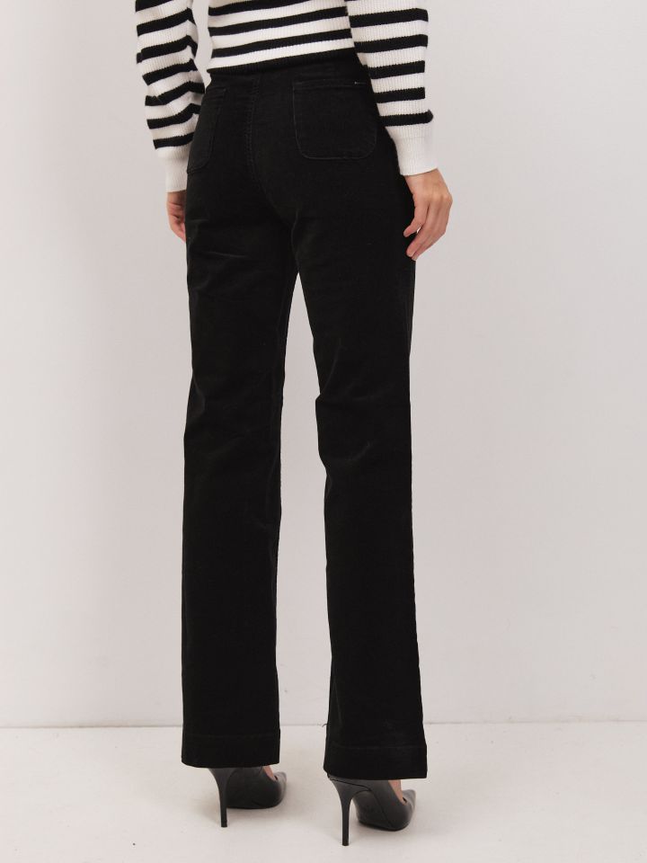 מכנסיים קורדרוי  ROMI בצבע שחור