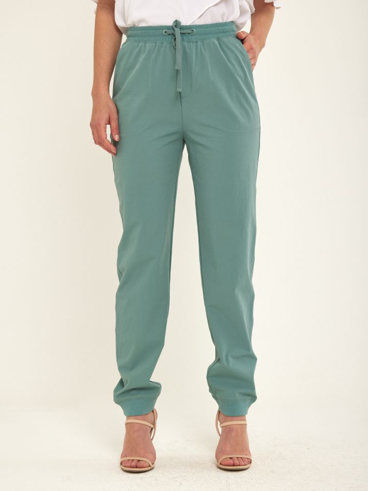 מכנסי גומי במותן PROMO בצבע ירוק בינוני