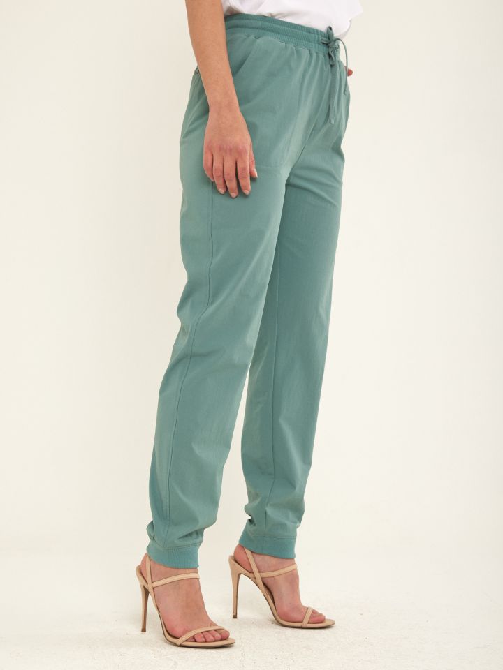 מכנסי גומי במותן PROMO בצבע ירוק בינוני