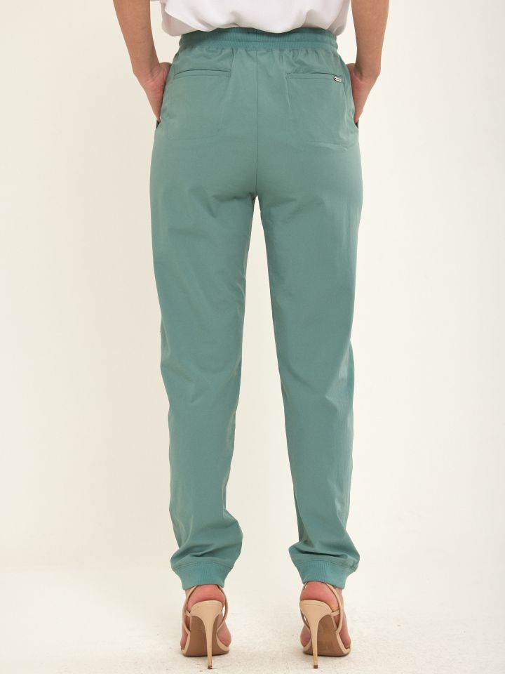 מכנסי גומי במותן PROMO בצבע ירוק בינוני