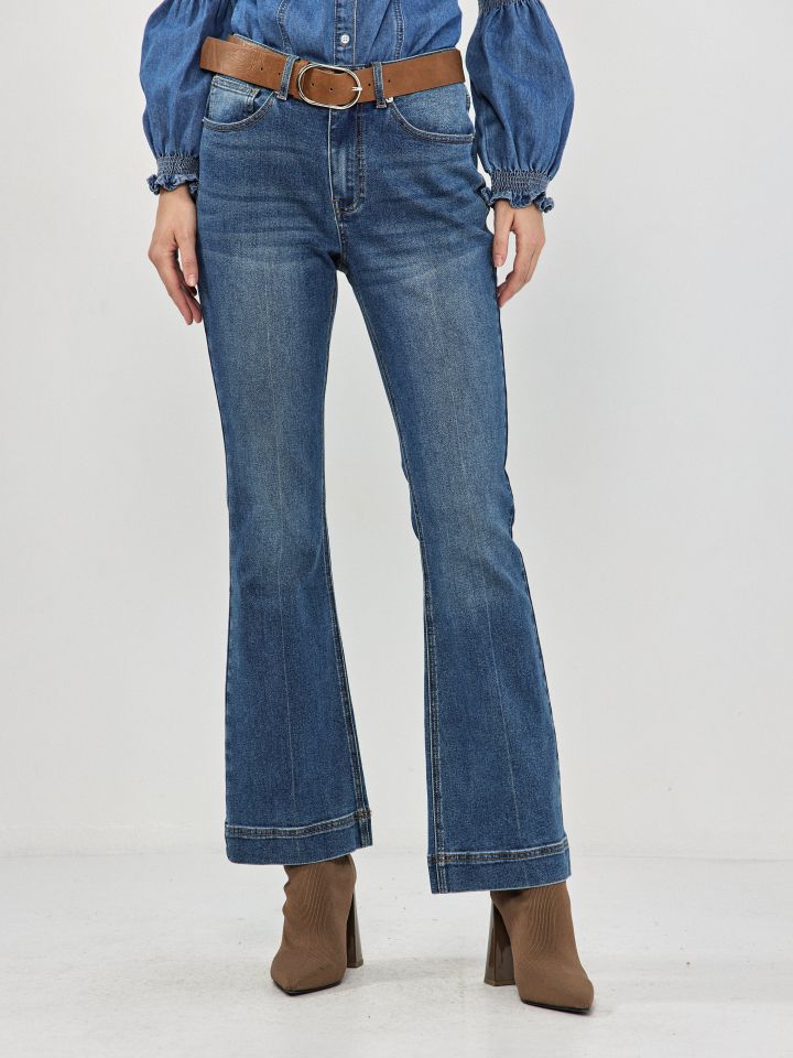 מכנסיים ג’ינס מתרחב  PROMO בצבע ג’ינס