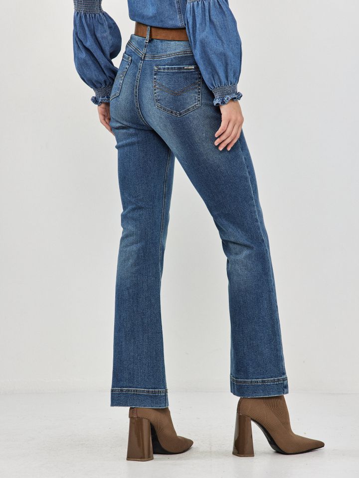 מכנסיים ג’ינס מתרחב  PROMO בצבע ג’ינס