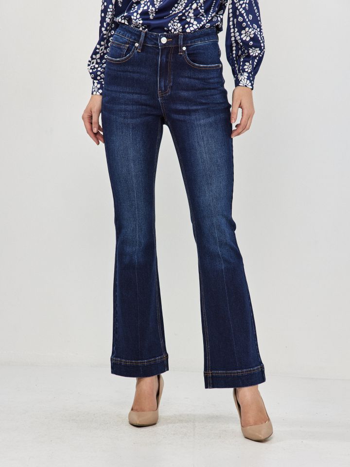 מכנסיים ג’ינס מתרחב  PROMO בצבע ג’ינס כהה