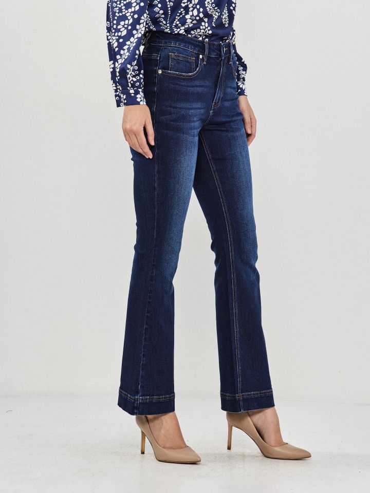 מכנסיים ג’ינס מתרחב  PROMO בצבע ג’ינס כהה