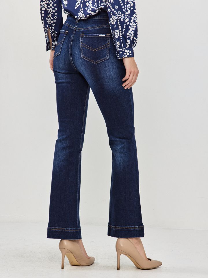 מכנסיים ג’ינס מתרחב  PROMO בצבע ג’ינס כהה