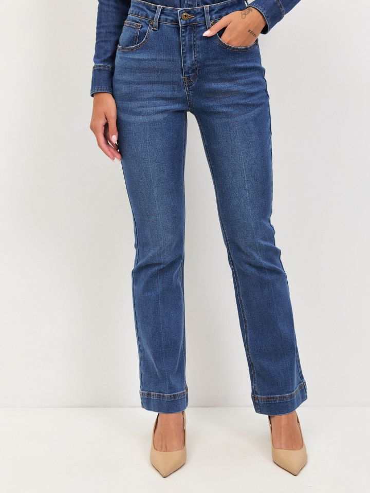 מכנסיים גינס מתרחב PROMO בצבע ג’ינס