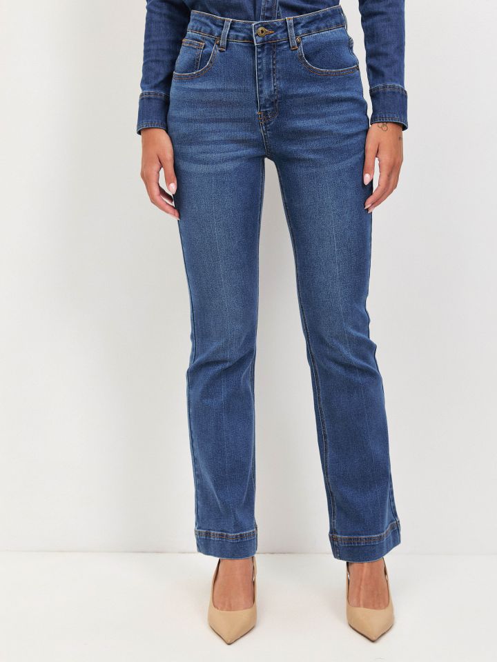 מכנסיים גינס מתרחב PROMO בצבע ג’ינס