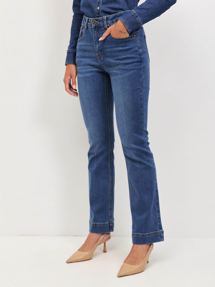 מכנסיים גינס מתרחב PROMO בצבע ג’ינס