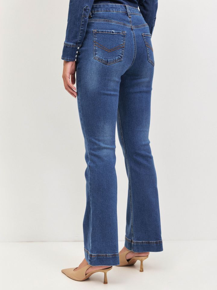 מכנסיים גינס מתרחב PROMO בצבע ג’ינס