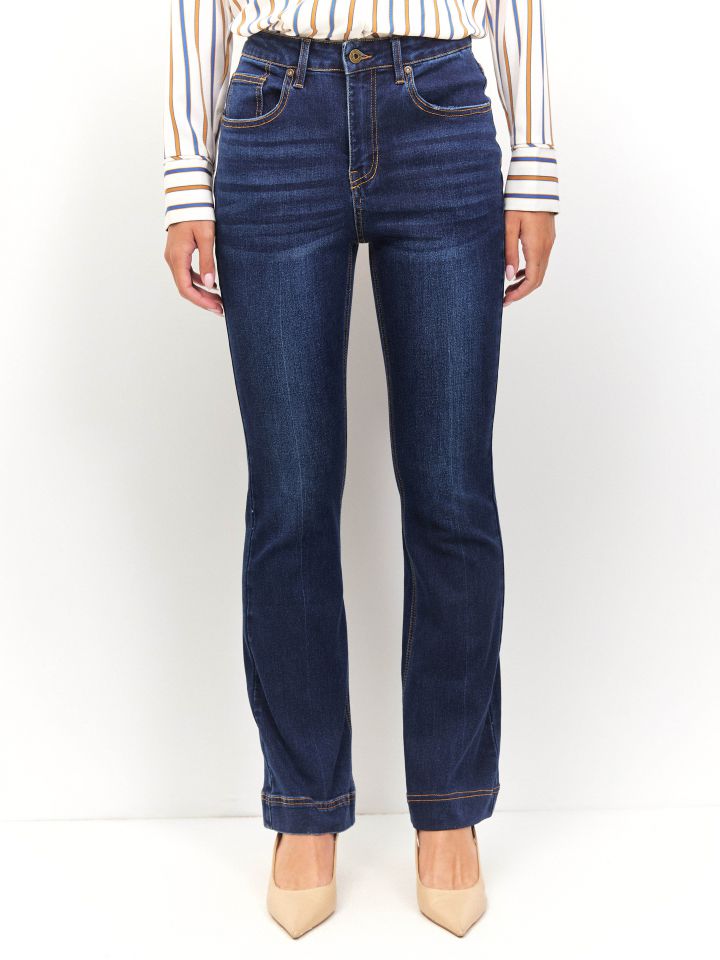 מכנסיים גינס מתרחב PROMO בצבע ג’ינס כהה