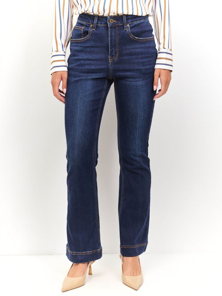 מכנסיים גינס מתרחב PROMO בצבע ג’ינס כהה