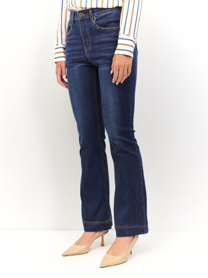 מכנסיים גינס מתרחב PROMO בצבע ג’ינס כהה