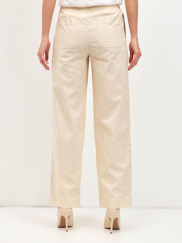 מכנסיים מראה  פישתן PROMO בצבע טיבעי