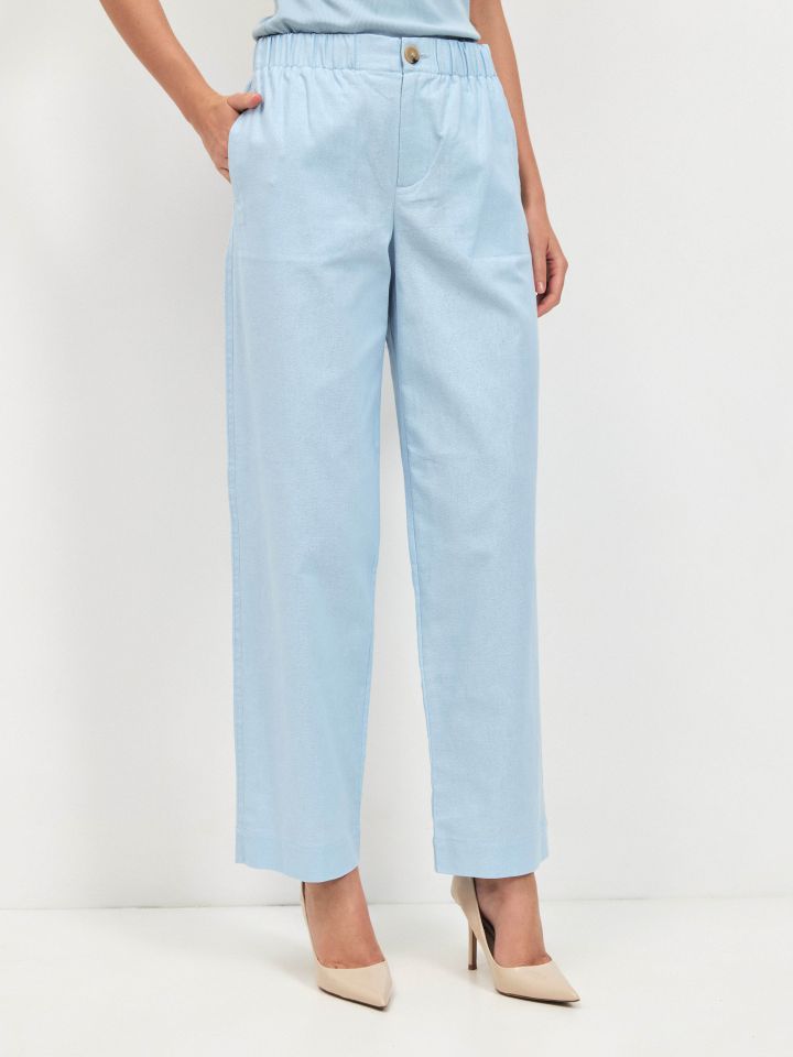 מכנסיים מראה  פישתן PROMO בצבע תכלת אורלי