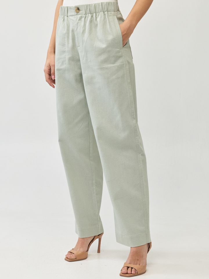 מכנסיים מראה  פישתן PROMO בצבע ירוק בהיר