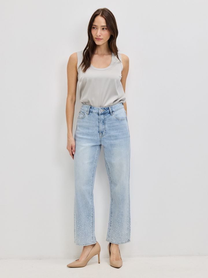 מכנסיים ג’ינס 8/9 בצבע ג’ינס בהיר