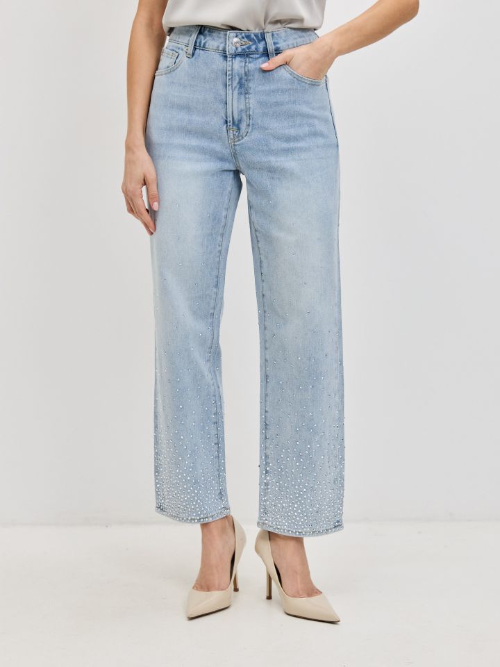 מכנסיים ג’ינס 8/9 בצבע ג’ינס בהיר