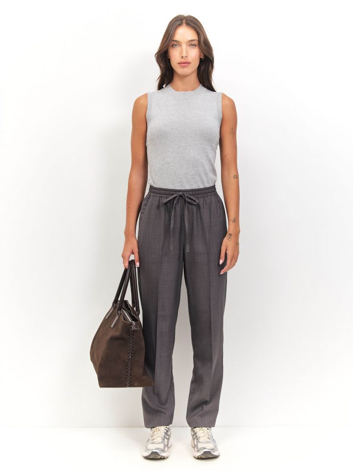 מכנסיים שרוך PROMO כיס אחורי בצבע אפור