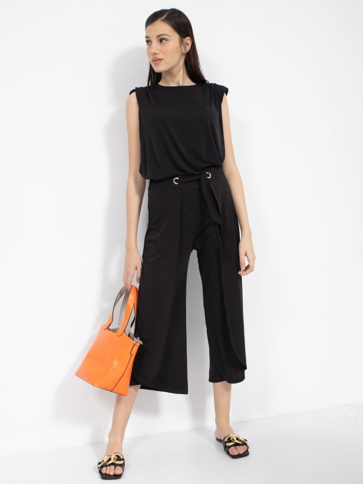 מכנסי קשירה MILAO בצבע שחור