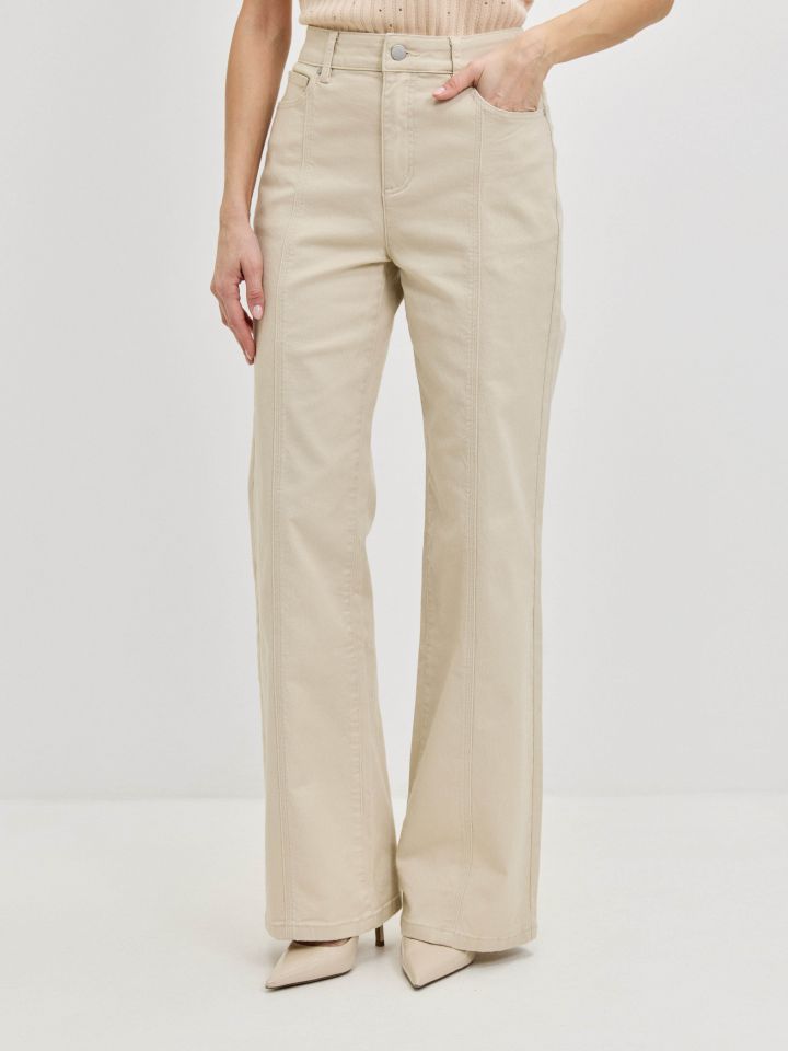 מכנסיים דריל  SHIRA בצבע טיבעי