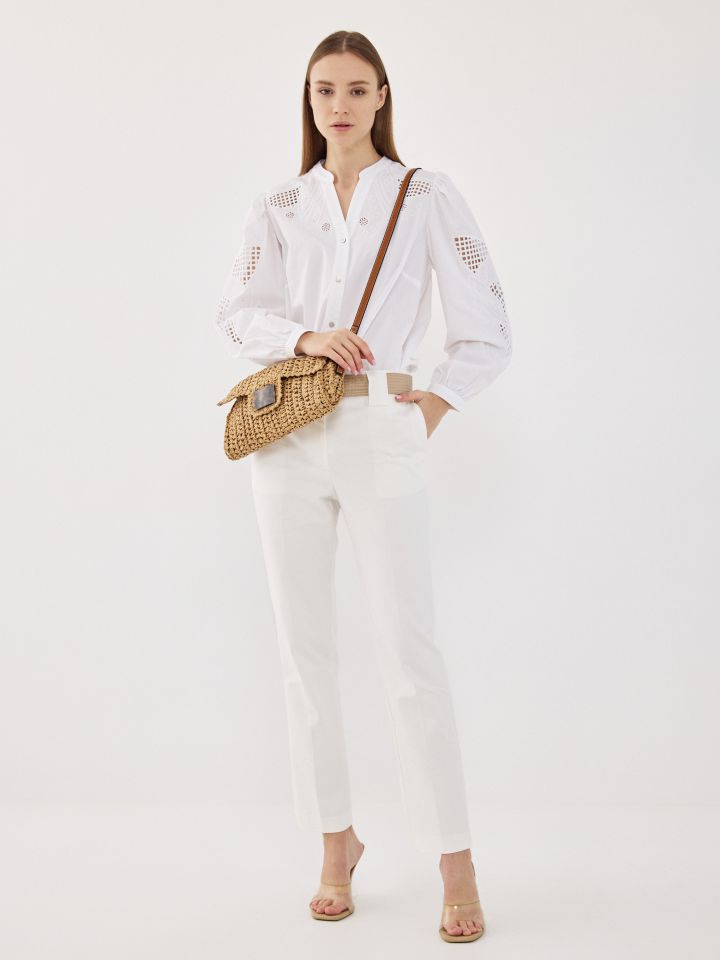 מכנסיים + חגורה בצבע אופוויט